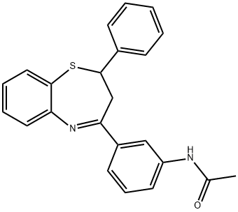 N-[3-(2-phenyl-2,3-dihydro-1,5-benzothiazepin-4-yl)phenyl]acetamide Struktur