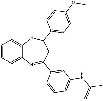 N-{3-[2-(4-methoxyphenyl)-2,3-dihydro-1,5-benzothiazepin-4-yl]phenyl}acetamide Struktur