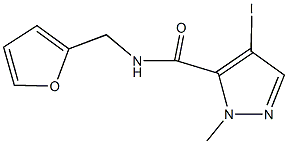 N-(2-furylmethyl)-4-iodo-1-methyl-1H-pyrazole-5-carboxamide Struktur