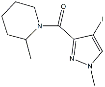 1-[(4-iodo-1-methyl-1H-pyrazol-3-yl)carbonyl]-2-methylpiperidine Struktur