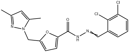 N'-(2,3-dichlorobenzylidene)-5-[(3,5-dimethyl-1H-pyrazol-1-yl)methyl]-2-furohydrazide Struktur