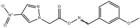 3-methoxybenzaldehyde O-(2-{4-nitro-1H-pyrazol-1-yl}acetyl)oxime Struktur