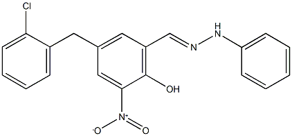 5-(2-chlorobenzyl)-2-hydroxy-3-nitrobenzaldehyde phenylhydrazone Struktur