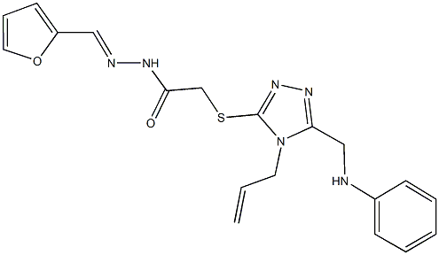 2-{[4-allyl-5-(anilinomethyl)-4H-1,2,4-triazol-3-yl]sulfanyl}-N'-(2-furylmethylene)acetohydrazide Struktur