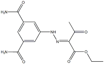 ethyl 2-{[3,5-bis(aminocarbonyl)phenyl]hydrazono}-3-oxobutanoate Struktur