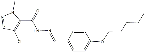 4-chloro-1-methyl-N'-[4-(pentyloxy)benzylidene]-1H-pyrazole-5-carbohydrazide Struktur