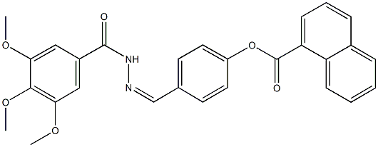 4-[2-(3,4,5-trimethoxybenzoyl)carbohydrazonoyl]phenyl 1-naphthoate Struktur