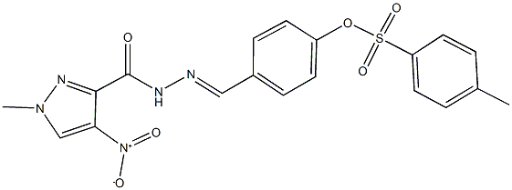 4-[2-({4-nitro-1-methyl-1H-pyrazol-3-yl}carbonyl)carbohydrazonoyl]phenyl 4-methylbenzenesulfonate Struktur