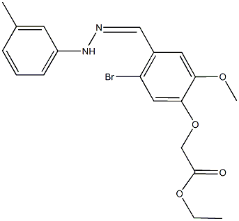 ethyl {5-bromo-2-methoxy-4-[2-(3-methylphenyl)carbohydrazonoyl]phenoxy}acetate Struktur