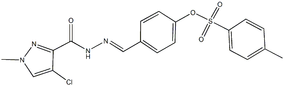 4-{2-[(4-chloro-1-methyl-1H-pyrazol-3-yl)carbonyl]carbohydrazonoyl}phenyl 4-methylbenzenesulfonate Struktur