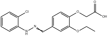 {4-[2-(2-chlorophenyl)carbohydrazonoyl]-2-ethoxyphenoxy}acetic acid Struktur