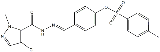 4-{2-[(4-chloro-1-methyl-1H-pyrazol-5-yl)carbonyl]carbohydrazonoyl}phenyl 4-methylbenzenesulfonate Struktur