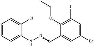 5-bromo-2-ethoxy-3-iodobenzaldehyde (2-chlorophenyl)hydrazone Struktur