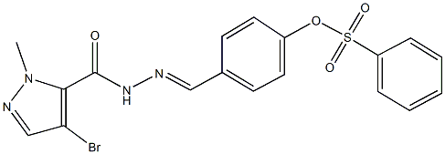 4-{2-[(4-bromo-1-methyl-1H-pyrazol-5-yl)carbonyl]carbohydrazonoyl}phenyl benzenesulfonate Struktur