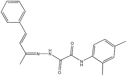 N-(2,4-dimethylphenyl)-2-[2-(1-methyl-3-phenyl-2-propenylidene)hydrazino]-2-oxoacetamide Struktur