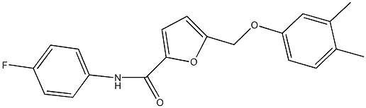 5-[(3,4-dimethylphenoxy)methyl]-N-(4-fluorophenyl)-2-furamide Struktur