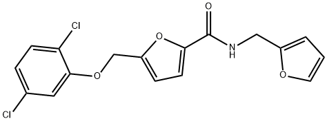 5-[(2,5-dichlorophenoxy)methyl]-N-(2-furylmethyl)-2-furamide Struktur