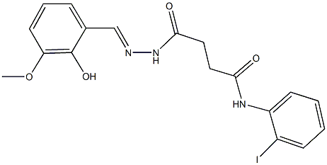 4-[2-(2-hydroxy-3-methoxybenzylidene)hydrazino]-N-(2-iodophenyl)-4-oxobutanamide Struktur