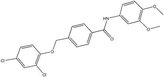 4-[(2,4-dichlorophenoxy)methyl]-N-(3,4-dimethoxyphenyl)benzamide Struktur