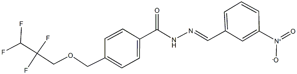 N'-{3-nitrobenzylidene}-4-[(2,2,3,3-tetrafluoropropoxy)methyl]benzohydrazide Struktur