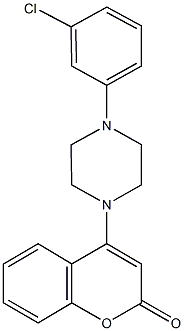 4-[4-(3-chlorophenyl)-1-piperazinyl]-2H-chromen-2-one Struktur