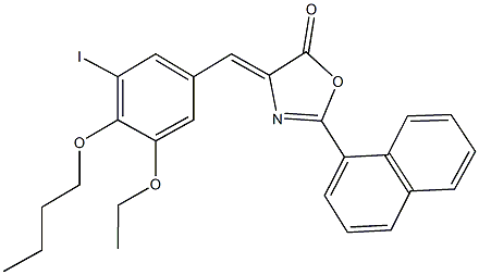 4-(4-butoxy-3-ethoxy-5-iodobenzylidene)-2-(1-naphthyl)-1,3-oxazol-5(4H)-one Struktur