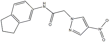 N-(2,3-dihydro-1H-inden-5-yl)-2-{4-nitro-1H-pyrazol-1-yl}acetamide Struktur