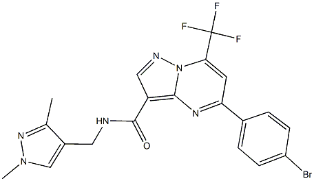 5-(4-bromophenyl)-N-[(1,3-dimethyl-1H-pyrazol-4-yl)methyl]-7-(trifluoromethyl)pyrazolo[1,5-a]pyrimidine-3-carboxamide Struktur