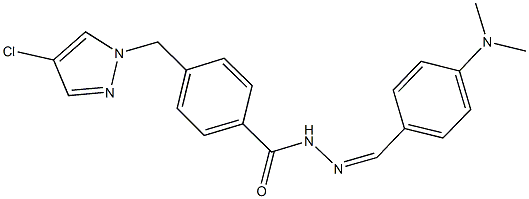 4-[(4-chloro-1H-pyrazol-1-yl)methyl]-N'-[4-(dimethylamino)benzylidene]benzohydrazide Struktur