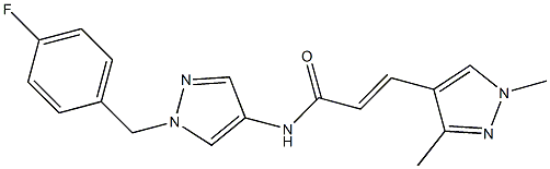 3-(1,3-dimethyl-1H-pyrazol-4-yl)-N-[1-(4-fluorobenzyl)-1H-pyrazol-4-yl]acrylamide Struktur