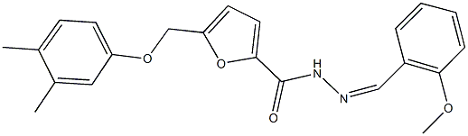 5-[(3,4-dimethylphenoxy)methyl]-N'-(2-methoxybenzylidene)-2-furohydrazide Struktur