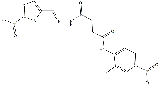 N-{4-nitro-2-methylphenyl}-4-[2-({5-nitro-2-thienyl}methylene)hydrazino]-4-oxobutanamide Struktur