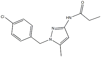 N-[1-(4-chlorobenzyl)-5-methyl-1H-pyrazol-3-yl]propanamide Struktur