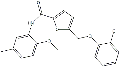 5-[(2-chlorophenoxy)methyl]-N-(2-methoxy-5-methylphenyl)-2-furamide Struktur