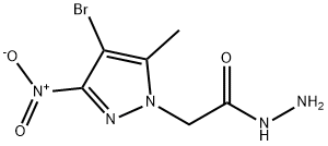 2-{4-bromo-3-nitro-5-methyl-1H-pyrazol-1-yl}acetohydrazide Struktur