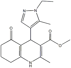 methyl 4-(1-ethyl-5-methyl-1H-pyrazol-4-yl)-2-methyl-5-oxo-1,4,5,6,7,8-hexahydro-3-quinolinecarboxylate Struktur