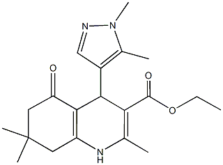 ethyl 4-(1,5-dimethyl-1H-pyrazol-4-yl)-2,7,7-trimethyl-5-oxo-1,4,5,6,7,8-hexahydro-3-quinolinecarboxylate Struktur