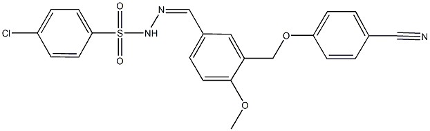 4-chloro-N'-{3-[(4-cyanophenoxy)methyl]-4-methoxybenzylidene}benzenesulfonohydrazide Struktur