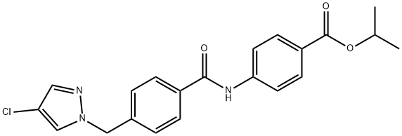 isopropyl 4-({4-[(4-chloro-1H-pyrazol-1-yl)methyl]benzoyl}amino)benzoate Struktur