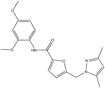 N-(2,4-dimethoxyphenyl)-5-[(3,5-dimethyl-1H-pyrazol-1-yl)methyl]-2-furamide Struktur