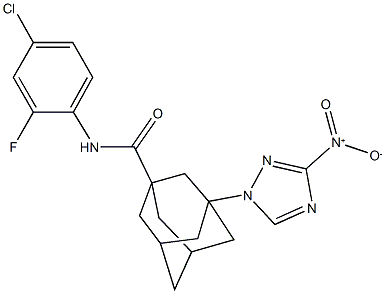 N-(4-chloro-2-fluorophenyl)-3-{3-nitro-1H-1,2,4-triazol-1-yl}-1-adamantanecarboxamide Struktur