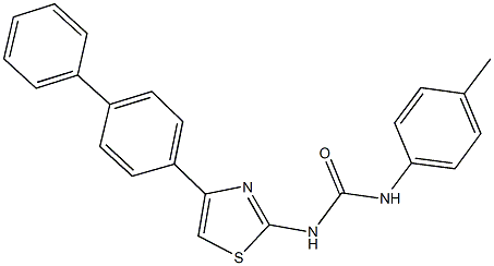 N-(4-[1,1'-biphenyl]-4-yl-1,3-thiazol-2-yl)-N'-(4-methylphenyl)urea Struktur