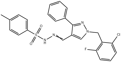 N'-{[1-(2-chloro-6-fluorobenzyl)-3-phenyl-1H-pyrazol-4-yl]methylene}-4-methylbenzenesulfonohydrazide Struktur