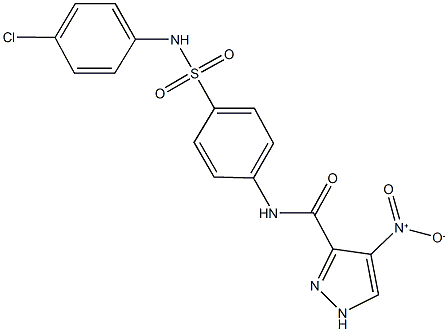 N-{4-[(4-chloroanilino)sulfonyl]phenyl}-4-nitro-1H-pyrazole-3-carboxamide Struktur