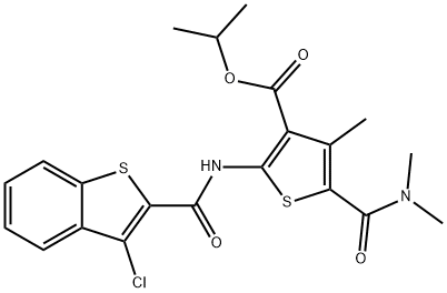 isopropyl 2-{[(3-chloro-1-benzothien-2-yl)carbonyl]amino}-5-[(dimethylamino)carbonyl]-4-methylthiophene-3-carboxylate Struktur