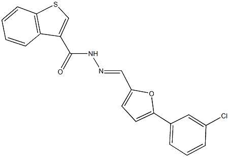 N'-{[5-(3-chlorophenyl)-2-furyl]methylene}-1-benzothiophene-3-carbohydrazide Struktur