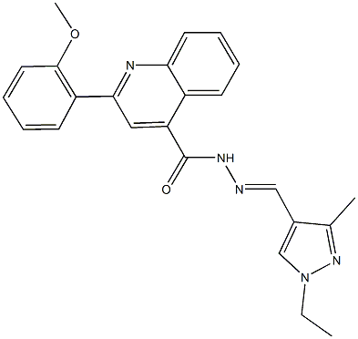 N'-[(1-ethyl-3-methyl-1H-pyrazol-4-yl)methylene]-2-(2-methoxyphenyl)-4-quinolinecarbohydrazide Struktur