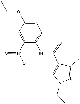 N-{4-ethoxy-2-nitrophenyl}-1-ethyl-3-methyl-1H-pyrazole-4-carboxamide Struktur