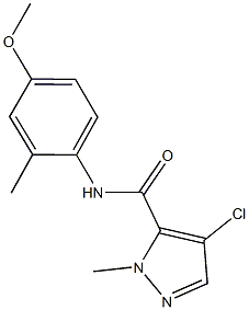 4-chloro-N-(4-methoxy-2-methylphenyl)-1-methyl-1H-pyrazole-5-carboxamide Struktur