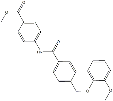 methyl 4-({4-[(2-methoxyphenoxy)methyl]benzoyl}amino)benzoate Struktur